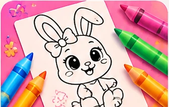 Desenho de coelhinho para colorir